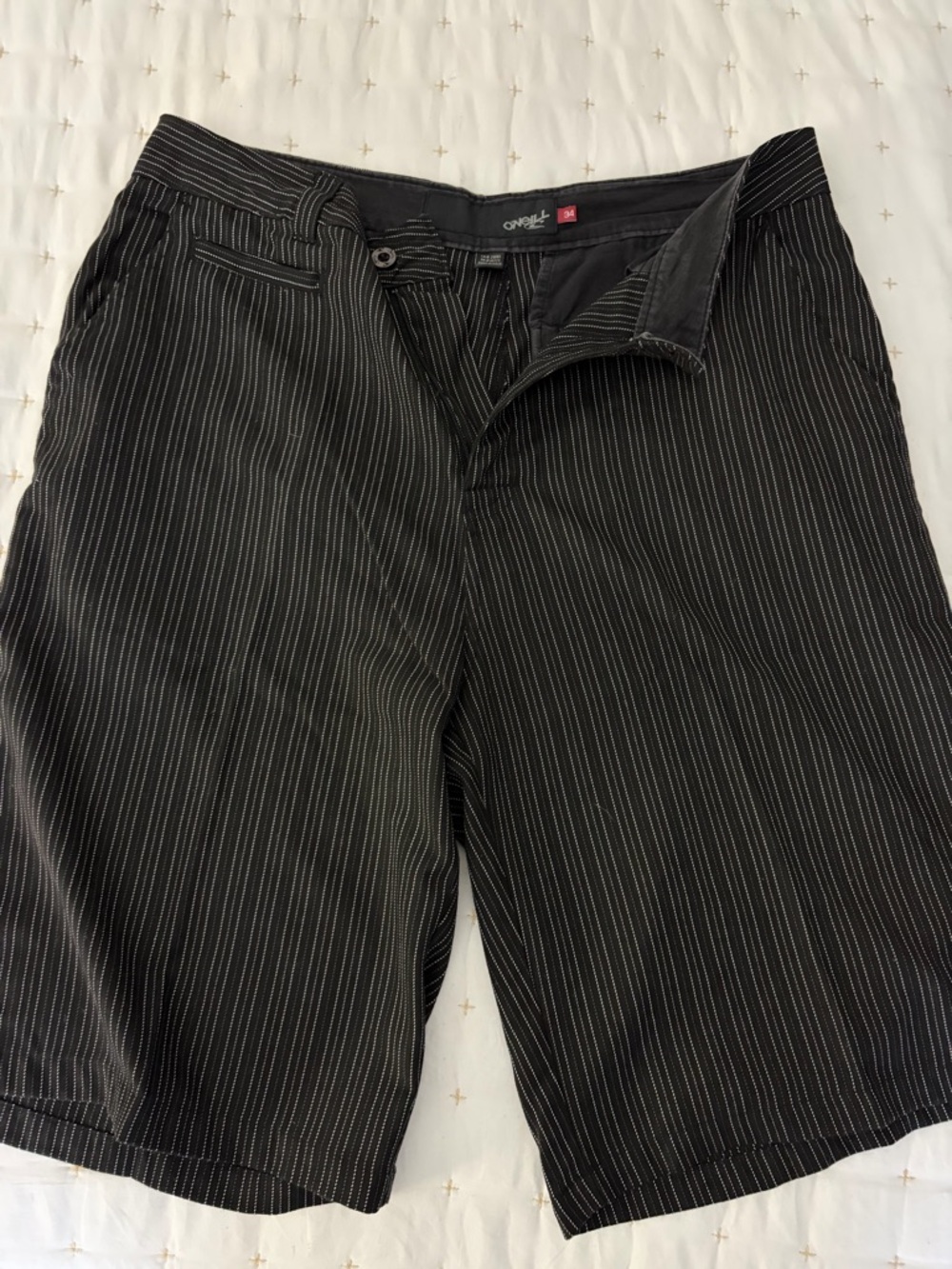 O'Neill Black Pinstripe Flat Front Men’s Shorts